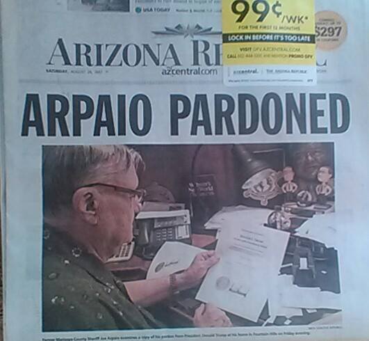 President Donald Trump pardons former Sheriff Joe Arpaio