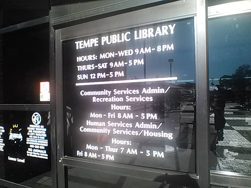Tempe library civil rights violation - October 23, 2017 - Latino female pig Tempe Library
