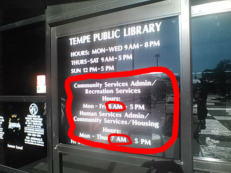 Tempe library civil rights violation - October 23, 2017 - Latino female pig Tempe Library