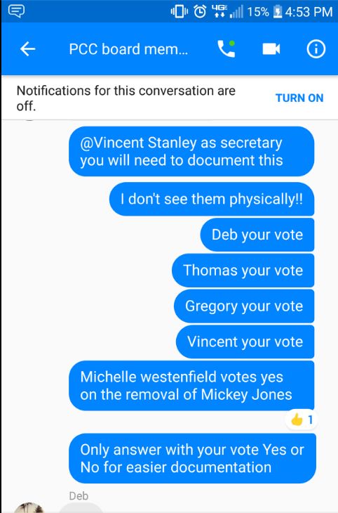 Michelle Sheffield kicks Mickey Jones off the PCC or the Phoenix Cannabis Coalition board of directors on September 15, 2017