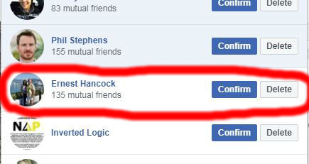 Ernest Hancock wants to be my friend on Facebook? - Yea, Ernie Hancock the guy who has been spreading lies that I'm a government snitch for the last 20 years - I suspect that Ernie Hancock, Marc Victor and David Dorn have also caused the RAD or Relegalize All Drugs initiatives to fail because of the lies they are spreading around about me. - ernest_hancock_facebook_friend.html