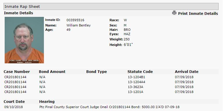 William Bentley - Inmate ID: 003595516 - Extra Space Storage - William Bentley - Extra Space - Extra Space Storage - Pinal County Sheriff - Maricopa County Sheriff - Extra Space Storage, 1135 W Broadway Road, Tempe, Arizona 85282 (480)980-5219 480.980.5219 http://extraspace.com - william_bentley.html